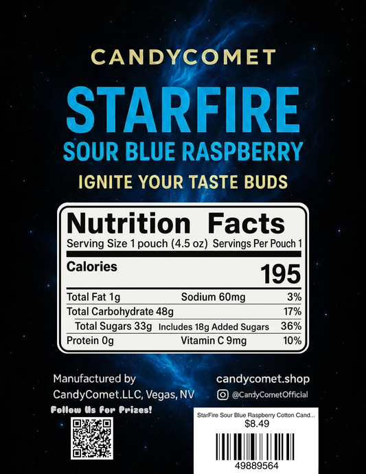 StarFire Sour Blue Raspberry Cotton Candy Gusherz